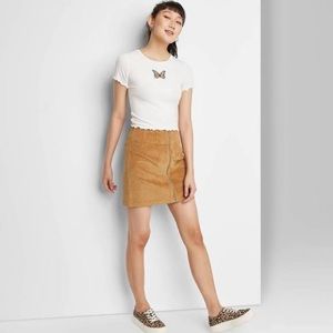 SOLD NWOT Wild Fable Corduroy Front-Zip Mini Skirt (Size 8)